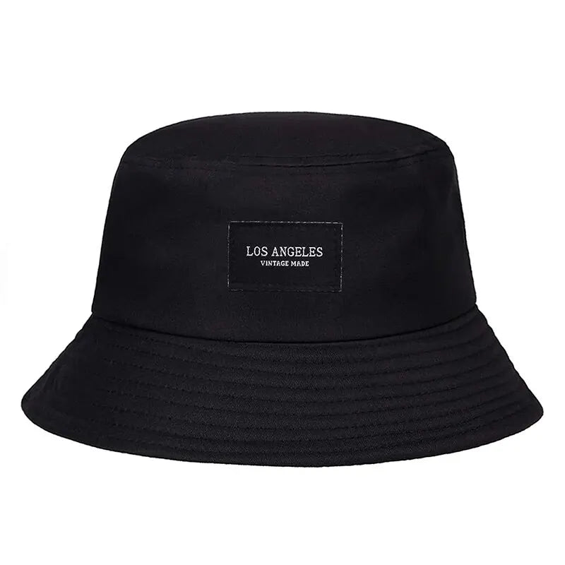 Unisex LOS ANGELES Letter Sticker Bucket Hats Fishermen Caps Outdoor Casual Cap Sunscreen Hat