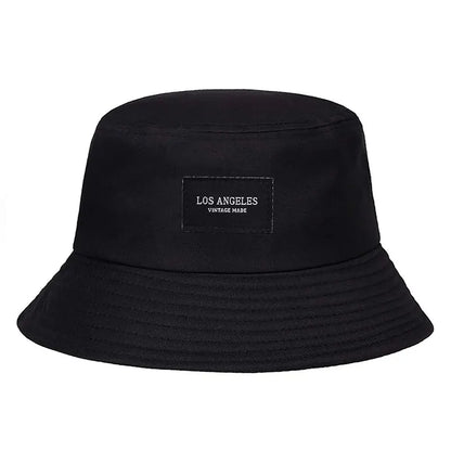 Unisex LOS ANGELES Letter Sticker Bucket Hats Fishermen Caps Outdoor Casual Cap Sunscreen Hat