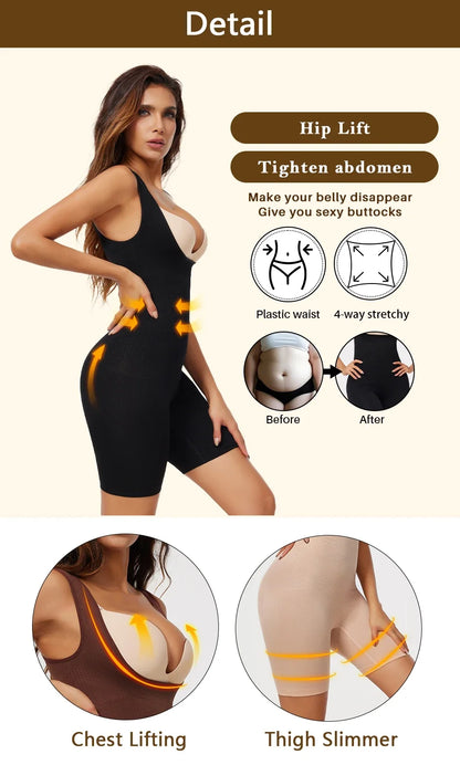 Women's One-Piece Tight Buttocks Control Lifting Shaping Shapewear Bodysuit Device High Waist Training Tight Fitting Clothing