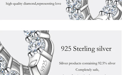 1.8CT All Moissanite Earrings for Women S925 Pure Silver GRA Certified Diamond Temperament Fashion Wedding Party Jewelry