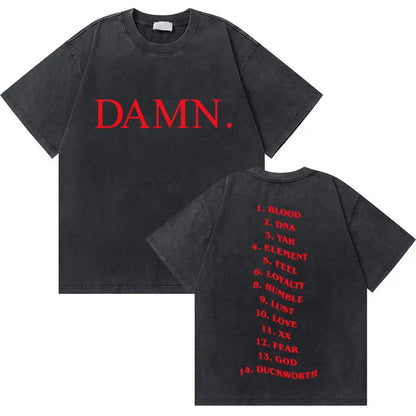 Washed Vintage Rapper Kendrick Lamar Good Kid Money Trees T-shirts Men Hip Hop Retro Oversized Tshirt Male Fashion Trend T Shirt