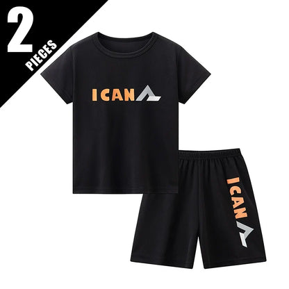 2/5-piece Set 2026 Summer Children's Multi-color Quick Drying Casual Suit Boys And Girls Versatile Short Sleeved Sports Shorts