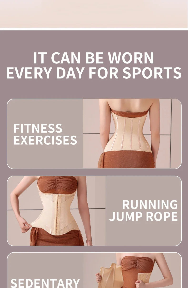 U-shaped Waist Trainer Corset Women Buttoned Shapers Breast Lifted Waist Trainer Steel Bone Slimming Womens Body Shapewear