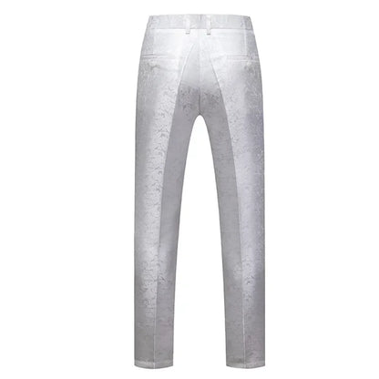 Blue Men's Suit Trousers, Jacquard Fabric Pants, Wedding Party Dress Pant, Asian Size M-5XL 6XL, Pantalones Hombre