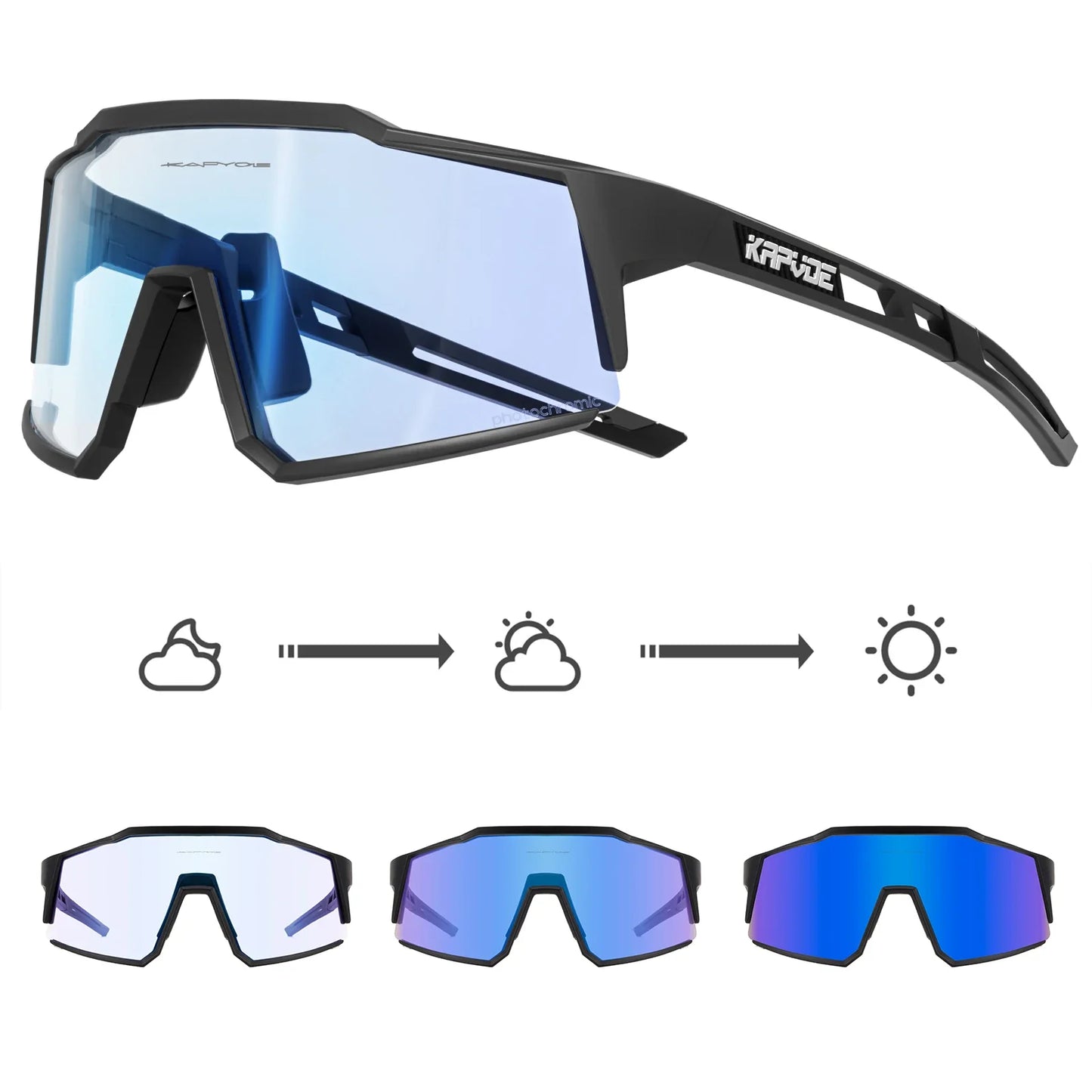 Photochromic Cycling Glasses UV400 MTB Clear Mountain Bike Transition Bicycle Sunglasses for Men Women Sports Eyewear