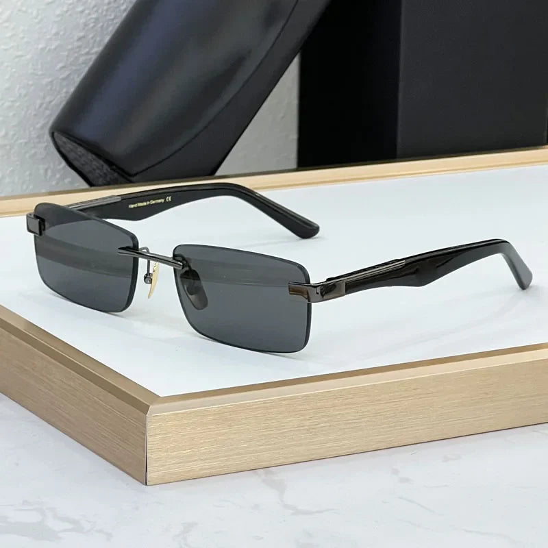 Designer Boundless Sunglasses THE ARTIST I Handmade in Germany Rectangle Alloy Acetate Luxury Top Quality UV400 Unisex with Case