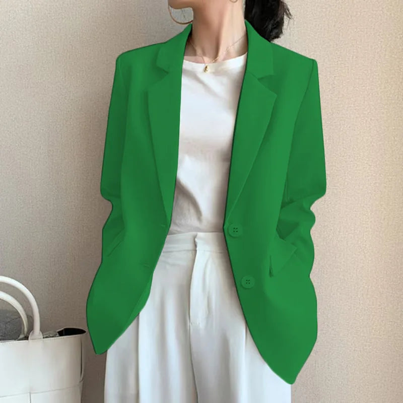New Solid Color Blazer Coat Female Spring Autumn  Fashion Suit Jacket Ladies 2026  Advanced Long Sleeves Casual Tops Outwear