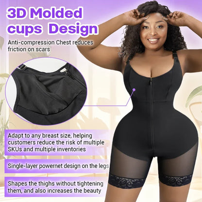 Women's Postpartum Tummy Control Body Shaping Garment Butt Lifter Shapewear Panties Without Hip Pads