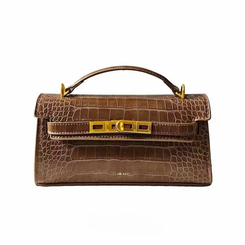 Crocodile Embossed Handbag, Luxury Designer Convertible Purse for Women, Crossbody & Shoulder Bag in New Style