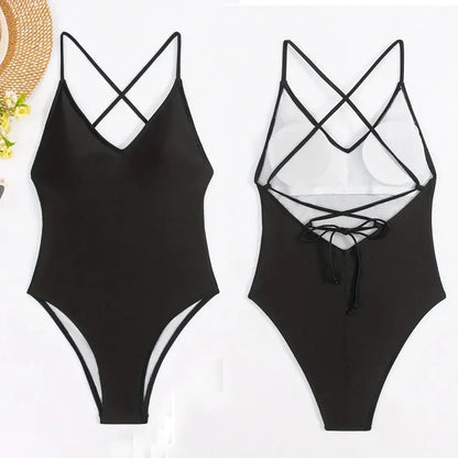 Solid One Piece Swimsuit Women Swimwear 2025 New Bikini Sexy Bodysuit Plus Size Bathing Suit Swimming Suit maillot de bain femme