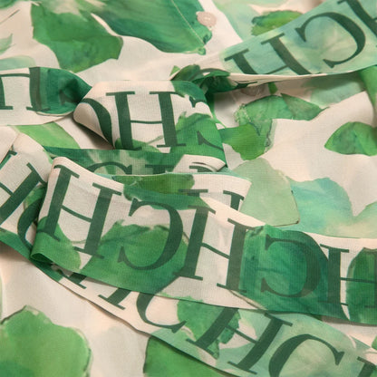 Women's Dress 2025 Spring New Long Sleeve Collar Green Flower Vacation