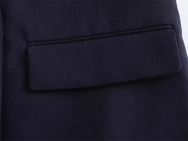 2025 New Women Fashion Double Breasted Plaid Blazer Coat Vintage Long Sleeve Flap Pockets Female Outerwear Chic Vestes Femme