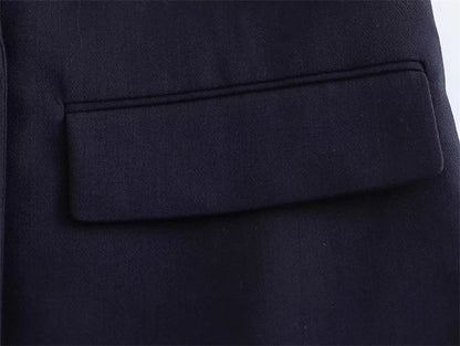 2025 New Women Fashion Double Breasted Plaid Blazer Coat Vintage Long Sleeve Flap Pockets Female Outerwear Chic Vestes Femme