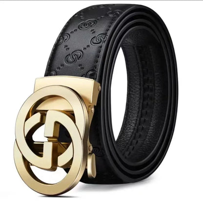 New genuine leather fashionable printed men's belt trend business versatile jeans belt for men