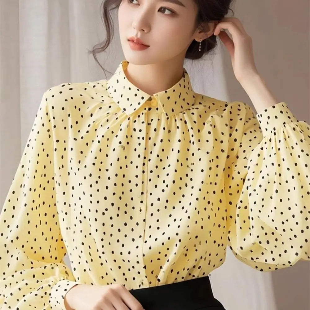 Spring French Polka Dot Shirt Women's Fashion Versatile