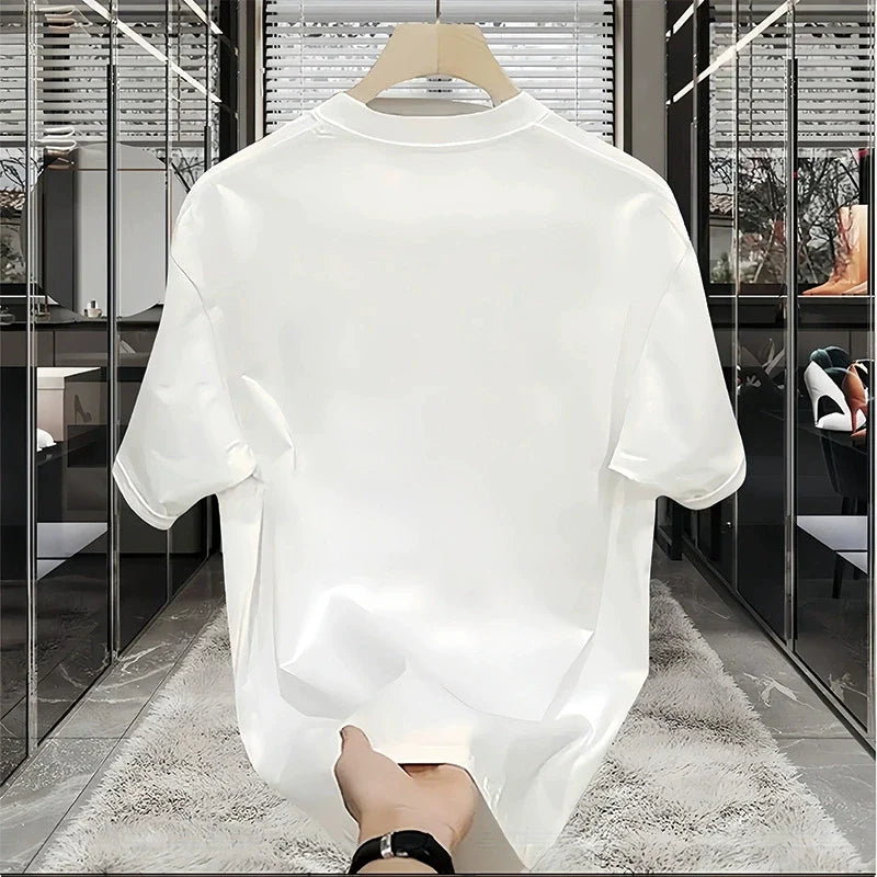 Men's Cotton T-shirts 5XL WhiteT Shirt for Men Casual Summer Wear Hip Hop Print Black Tee Shirts Men Clothing Fashion