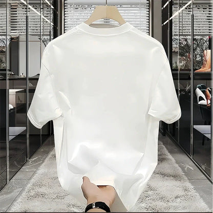 Men's Cotton T-shirts 5XL WhiteT Shirt for Men Casual Summer Wear Hip Hop Print Black Tee Shirts Men Clothing Fashion