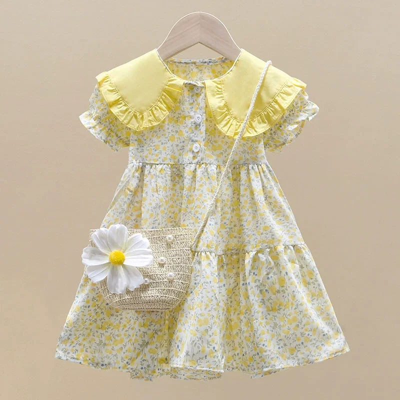 Children's Summer Fashionable Dress, Girls' Floral Skirt, New Summer Dress, Beautiful Princess Dress for Little Girls
