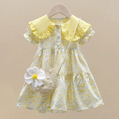 Children's Summer Fashionable Dress, Girls' Floral Skirt, New Summer Dress, Beautiful Princess Dress for Little Girls