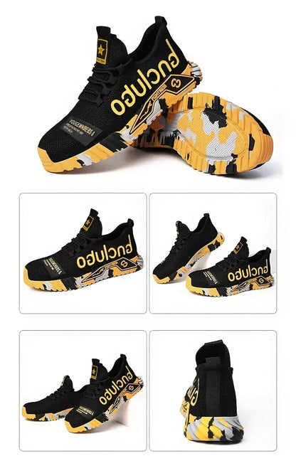 Steel Toe Work Shoes Men's Anti-Smash Anti-Puncture Safety Shoes Comfortable Breathable Steel Toe Safety Shoes for Men Non Slip