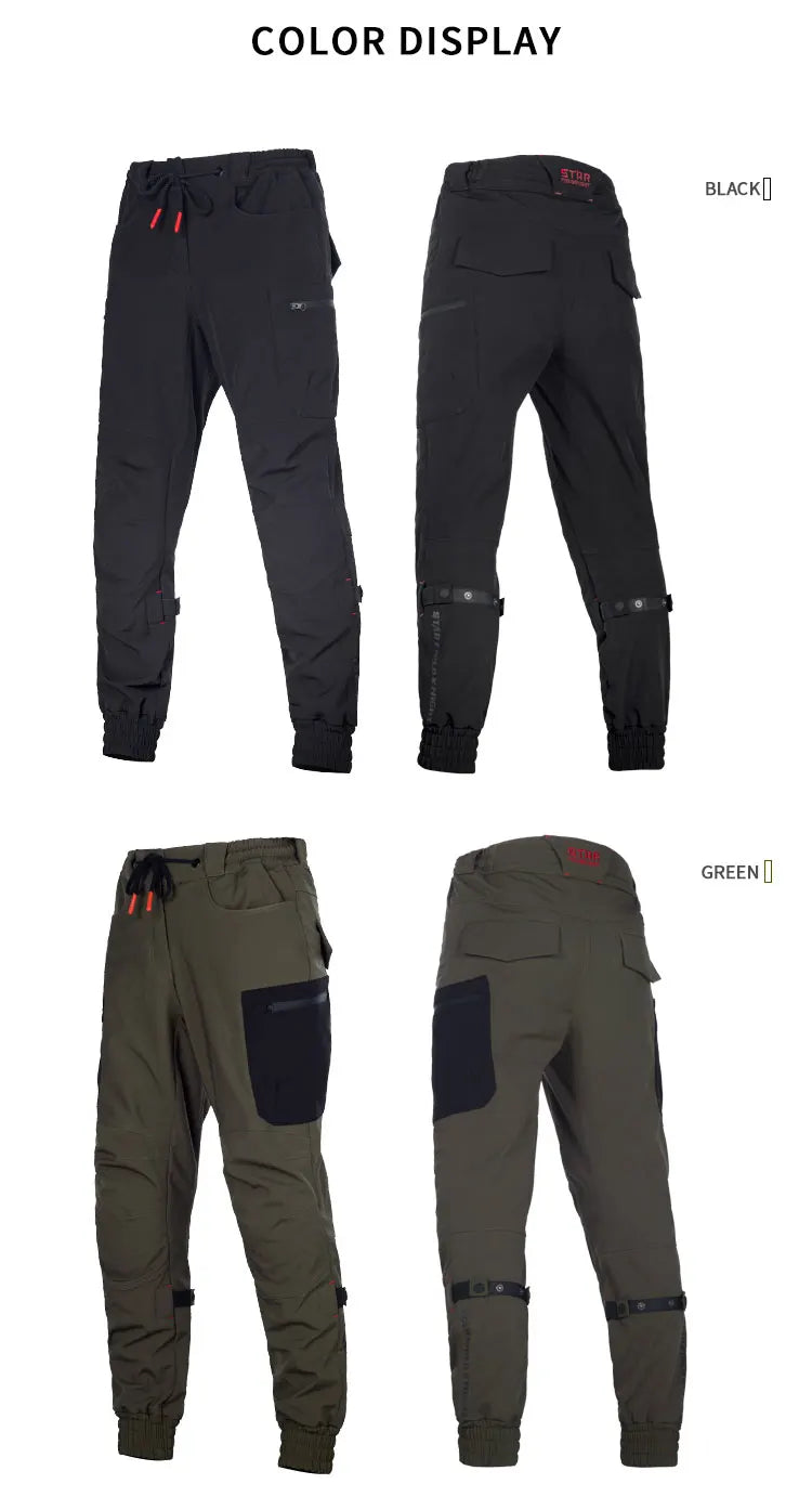 New Black Motorcycle Pants Riding Men Equipemt Summer Breathable Trousers With CE Protection Armor Wearing Gears Accessories