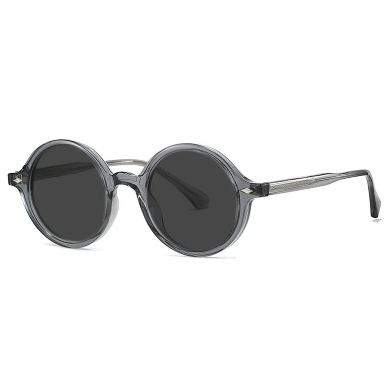 Fashion TR90 Round Big Frame Myopia Optical Prescription Gray Sunglasses For Women Men Driving Fishing Retro Sunglasses 0 to-6.0