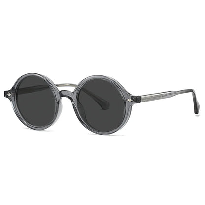 Fashion TR90 Round Big Frame Myopia Optical Prescription Gray Sunglasses For Women Men Driving Fishing Retro Sunglasses 0 to-6.0