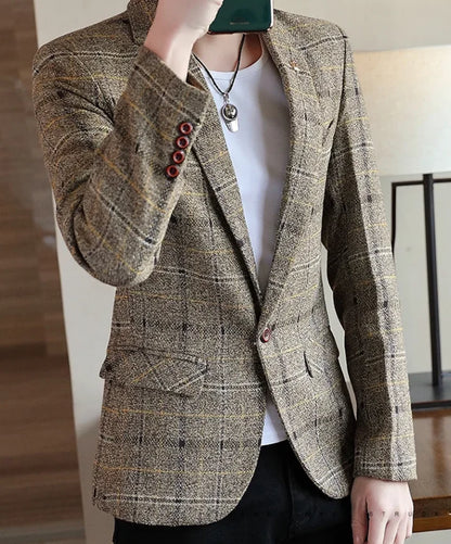 Men's Slim Fit Business Casual Shirt 2025 Korean Fashion Handsome All Seasons Polyester Boutique Style