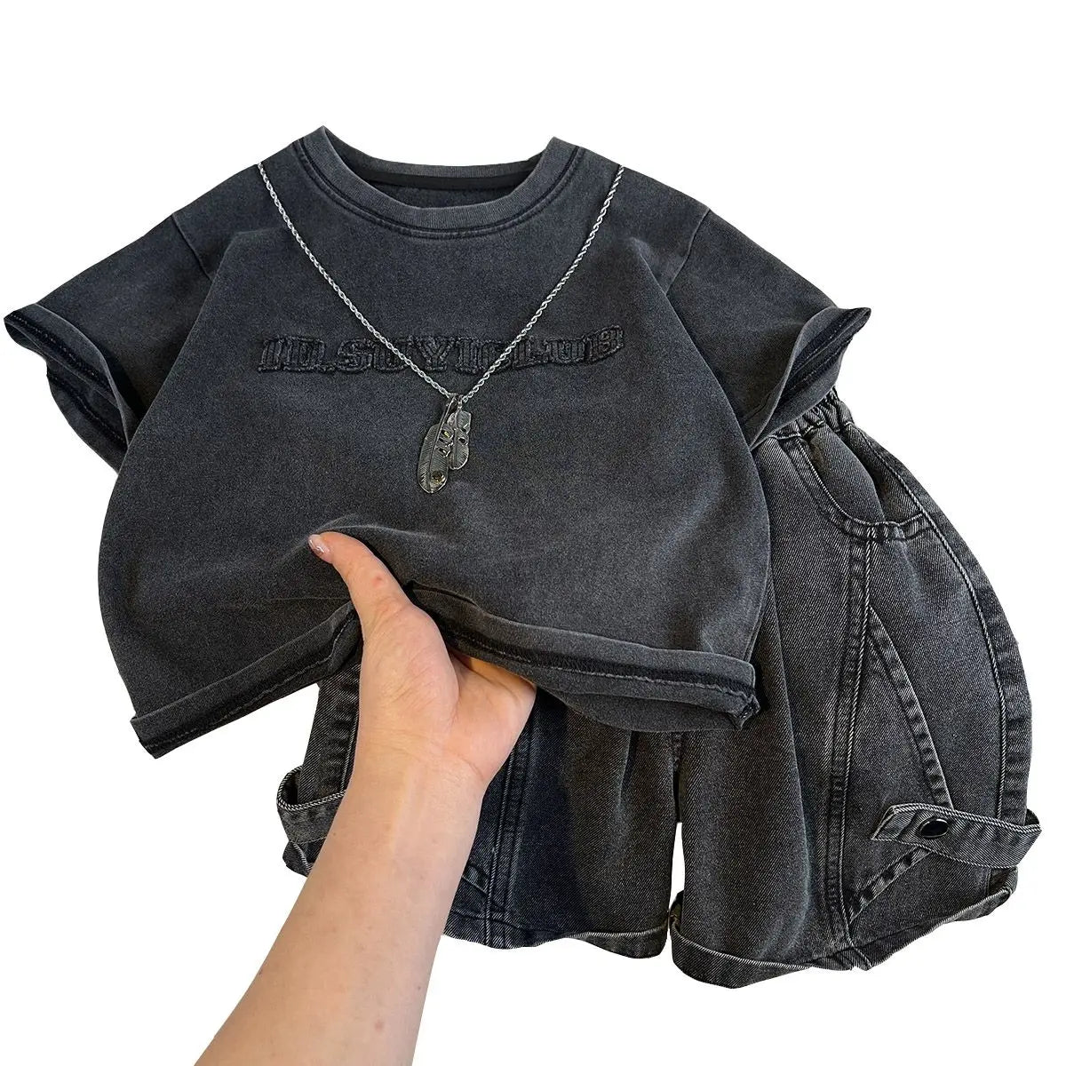 Denim Kids Boys Clothes Set 2026 Children's Clothing Boy Summer Wear Year Old Boy's Top Bottom Baby 4 Years From Child Suit 7 12