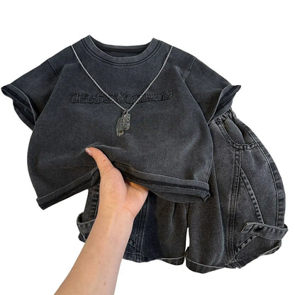 Denim Kids Boys Clothes Set 2026 Children's Clothing Boy Summer Wear Year Old Boy's Top Bottom Baby 4 Years From Child Suit 7 12
