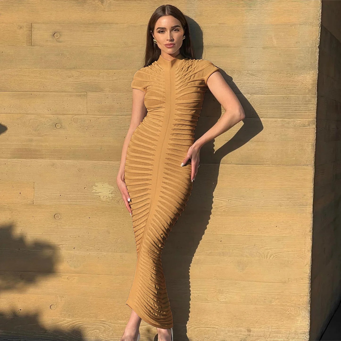 Sexy Bodycon Long Dress Women 2025 Summer Slim Fashion Short Sleeve Bandage Maxi Party Dresses Woman Skirt Elegant Vestidos