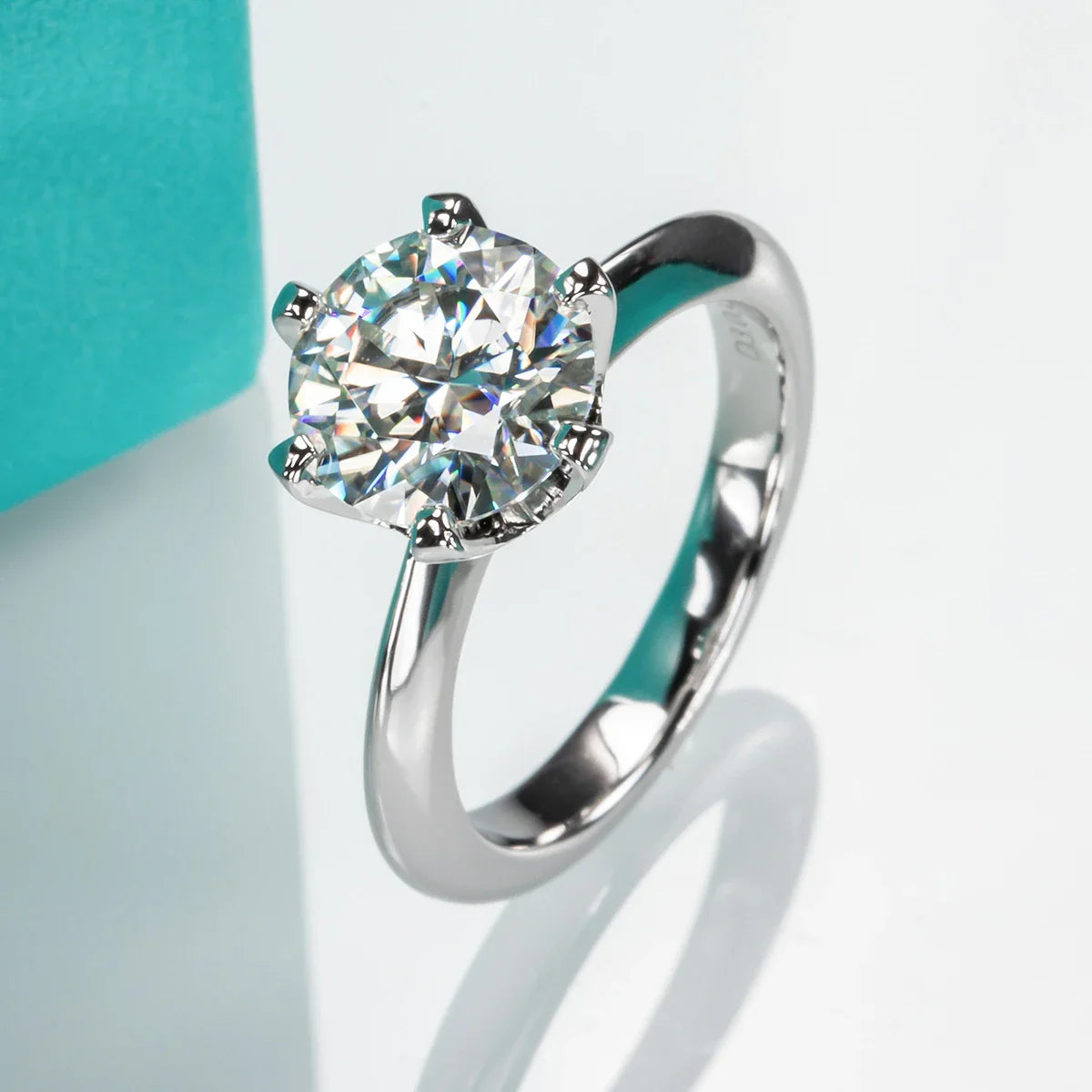 1ct 2ct 3ct 5ct D Color Moissanite Engagement  Ring for Women 925 Sterling Silver Gold Plated Solitaire Rings Wholesale
