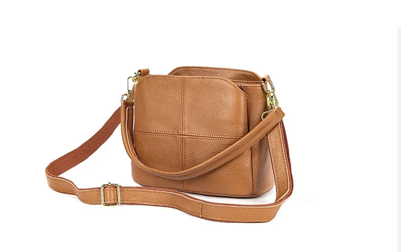 Genuine Leather Women Underarm Bag Versatile Shoulder Handbag Luxury Cowhide Female Crossbody Bag