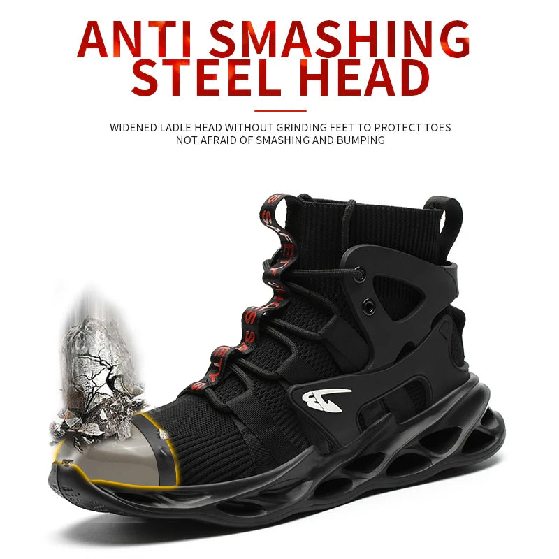 Construction Work Shoes Slip Resistant Lightweight Breathable Sneakers for Men Protection Safety Shoes Work Hiker Boots