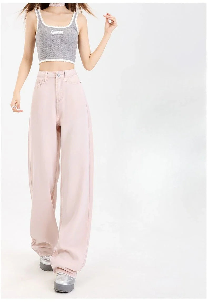 Woman Jeans 100% Lyocell Breathable Denim Wide Leg Towel Sweep drape loose 2025 Summer ice silk Baggy Famale Denim Pants 5 Color