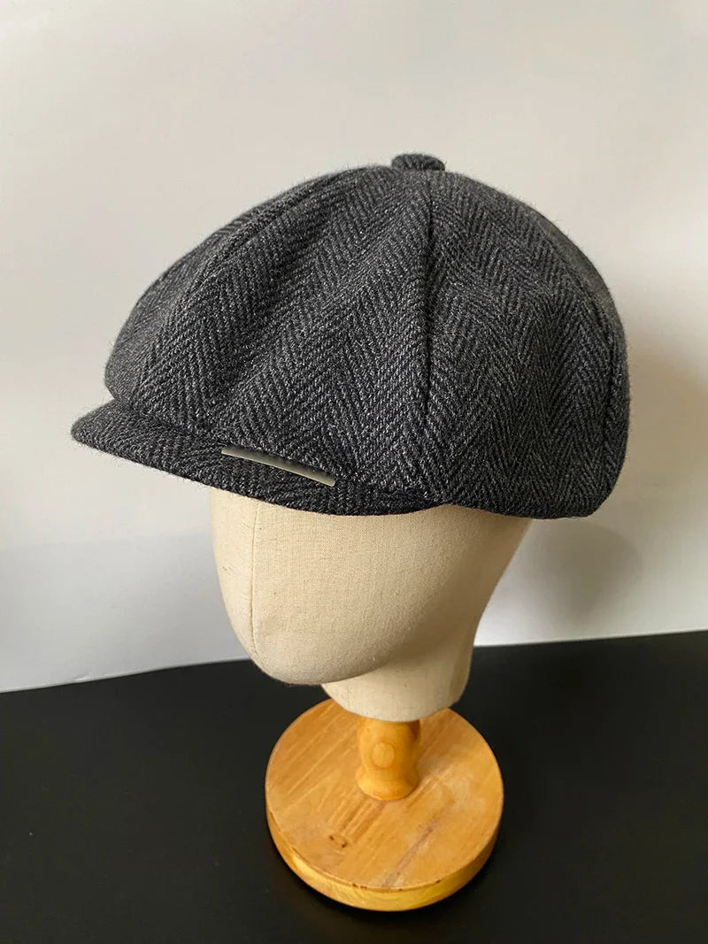 Vintage Men's Newsboy Cap With Blades Peaky Hats Women Men Berets Classic Woolen Octagonal Caps Casual Gatsby Flat Hat NZ297