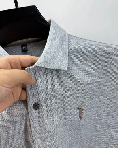 100% pure cotton high-end brand men's short sleeve polo shirt summer fashion customization horse embroidery classic Paul T-shirt