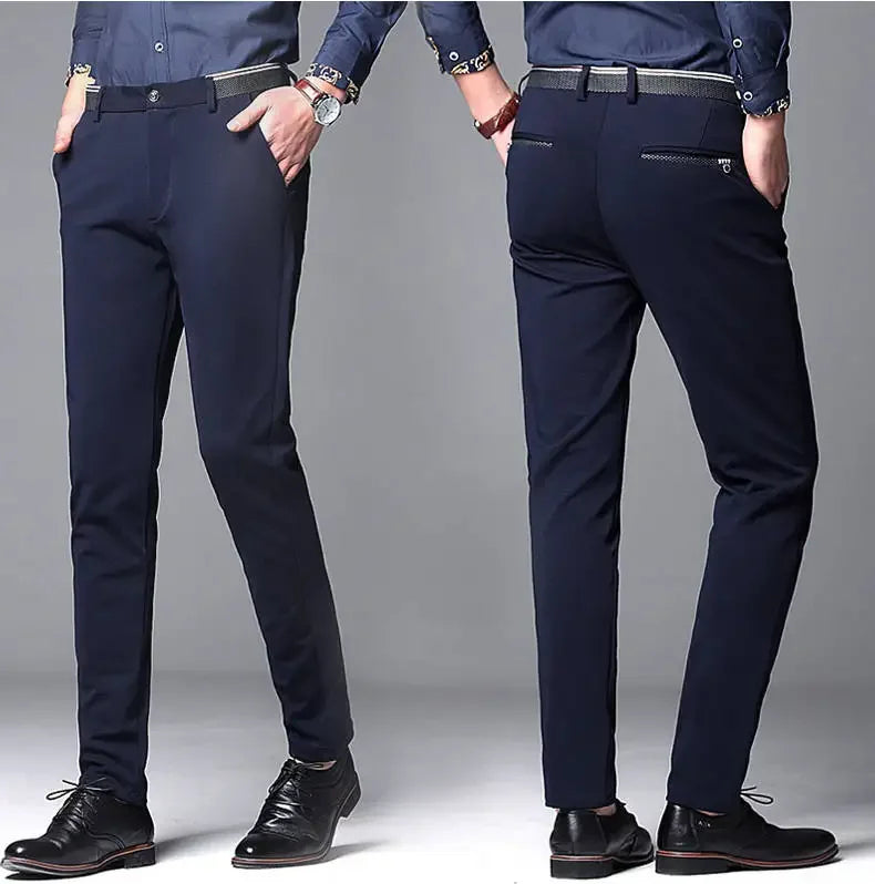 Black Suit Pants for Men Spring and Autumn Stretchy and Non-Ironing Office Trousers Slim Fit Formal Pants for Men Dress Pants