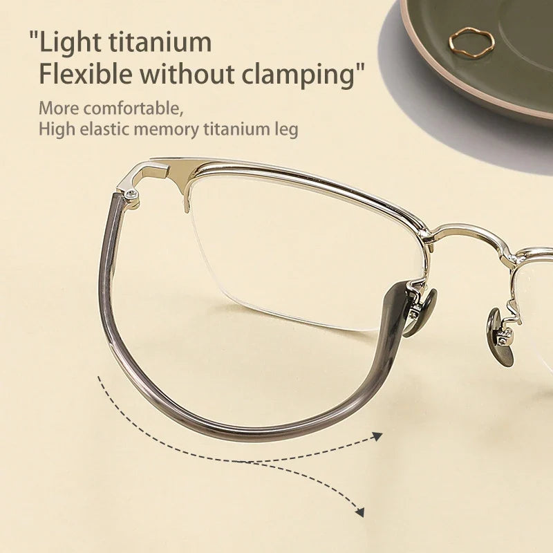 Classic Business Half Rim Eyeglasses Black Reading Glasses Men 888 Retro Anti-Blue Light Frames Customizable prescriptions