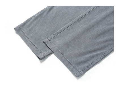 Summer Soft Lyocell Fabric Men's Jeans Thin Loose Straight Pants Drawstring Elastic Waist Korea Casual Trousers Plus Size M-5XL