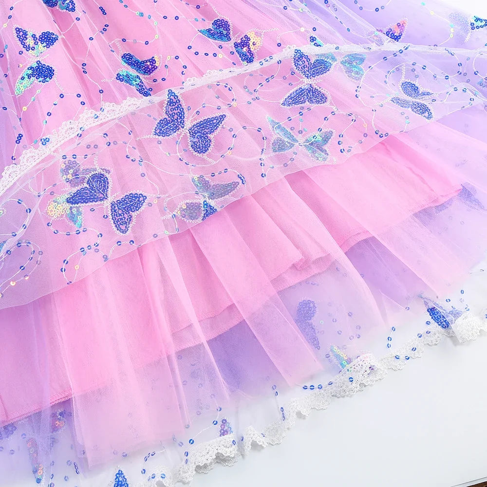 2026 Glowing Rapunzel Costume Girl LED Princess Ball Gown Christmas Light up Tangled Rapunzel Frock Toddler Girl Cosplay Dress