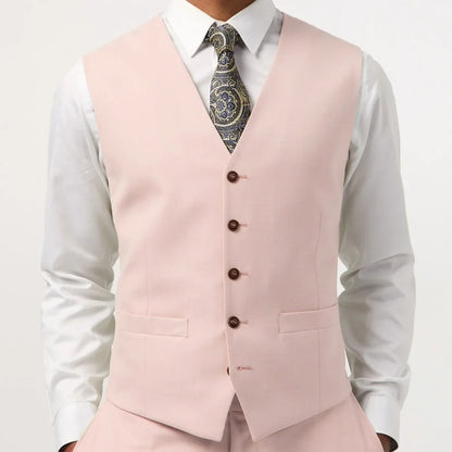 Men Vest Beige Single Button V Neck Solid Waistcoat For Wedding Birthday Banquet Party Business Work Daily Casual Men Suit Vest