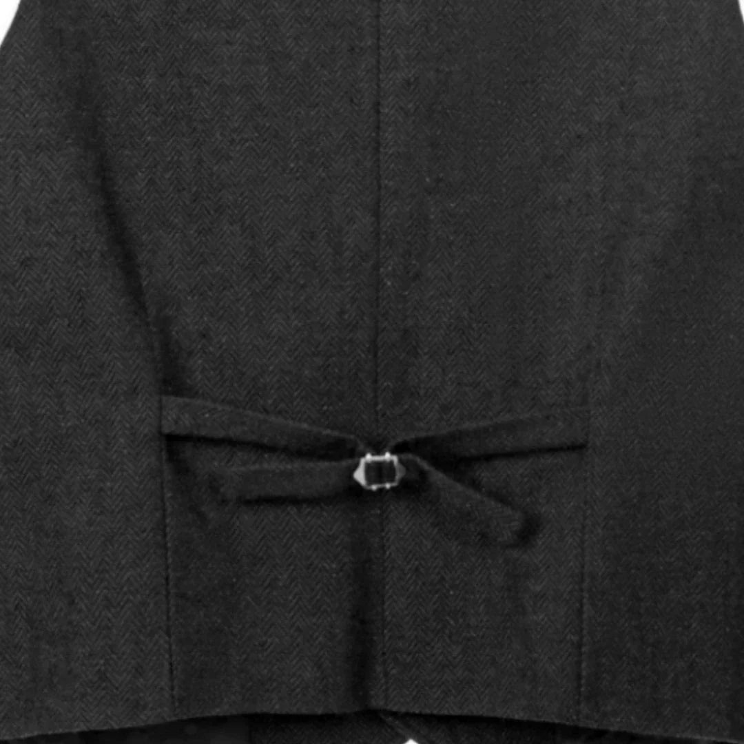 Men Vest Brown Herringbone Single Button With Pocket Waistcoat For Wedding Party Business Work Office Daily Casual Men Suit Vest