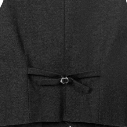Men Vest Brown Herringbone Single Button With Pocket Waistcoat For Wedding Party Business Work Office Daily Casual Men Suit Vest