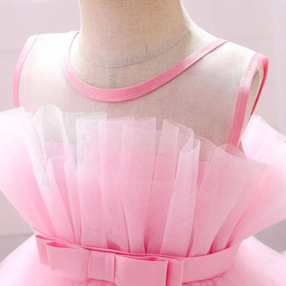 Baby Yellow Dress For Girls Kids Wedding Bridesmaid Dresses Toddler Tulle Birthday Princess Party Dress Infant Outfits Vestidos