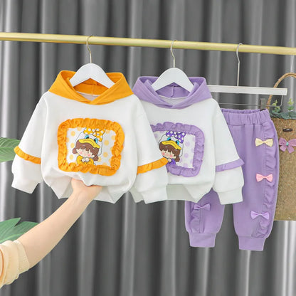 New Spring Autumn Baby Clothes Children Girls Cute Hoodies Pants 2Pcs/Sets Toddler Casual Costume Infant Outfits Kids Tracksuits