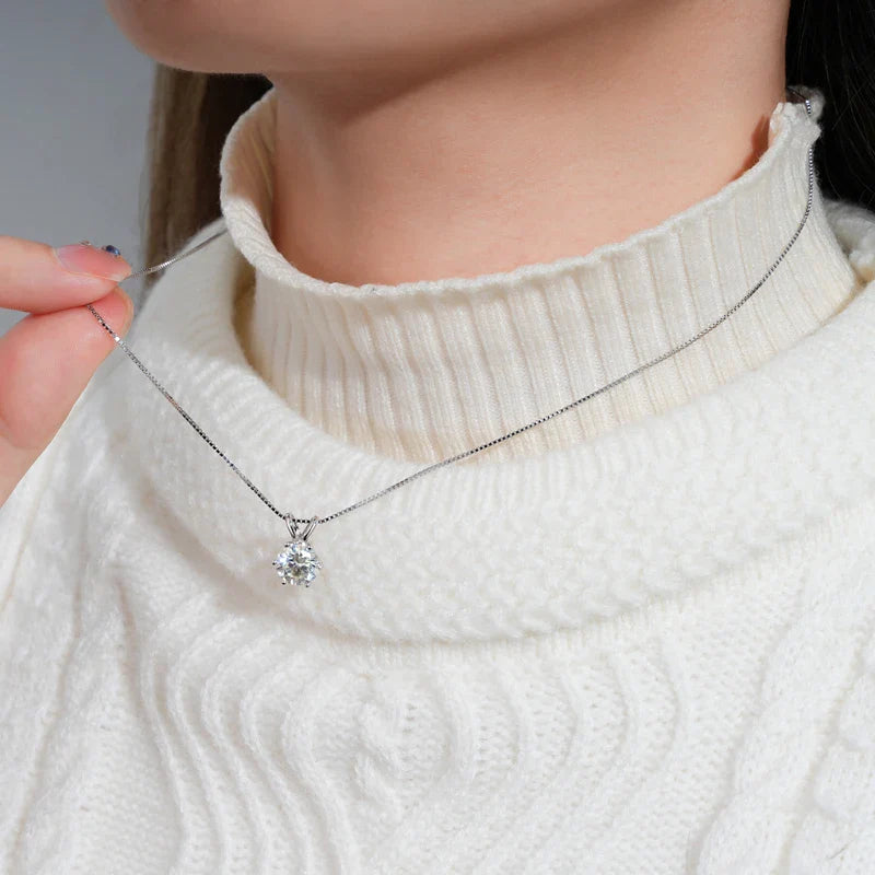 GRA Certified Multi-size Round Moissanite Pendant Necklaces For Women 925 Sterling Silver Solitaire Chain Jewellry Gift