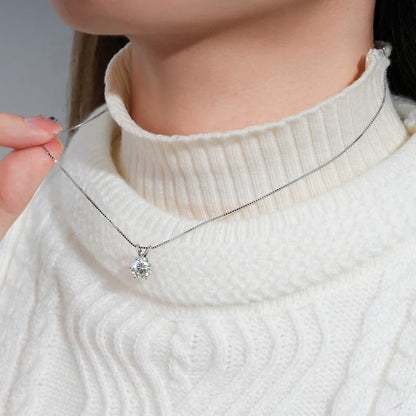 GRA Certified Multi-size Round Moissanite Pendant Necklaces For Women 925 Sterling Silver Solitaire Chain Jewellry Gift