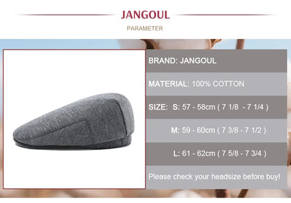 Flat Cap 100% Cotton Men Ivy Newsboy Hats Beret Spring Winter Solid Pattern Classic Casual Daily Caps JGMZ643