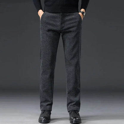 Men's Slim Fit Chenille Long Pants Advanced Business Casual Trousers Trend Autumn Comfortable Daily Wear Male Clothing